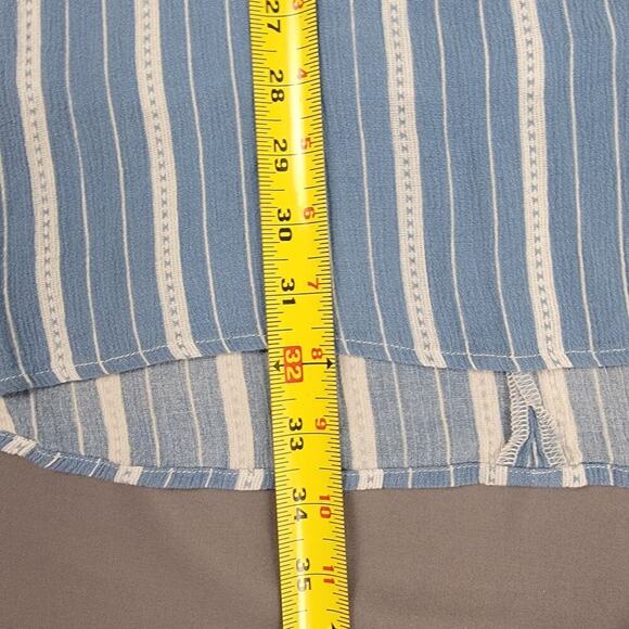 Le Lis Mini Dress S Stripe Button Front Keyhole Textured Picniccore - Picture 7 of 7